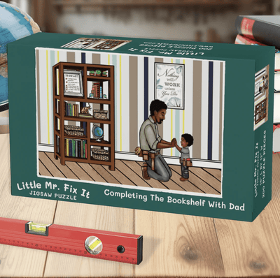 LMFI-Jigsaw Completing the bookshelf w:dad